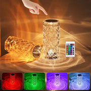 16 Colors Crystal Lamp With Remote | RGB Rose Diamond Table Lamp